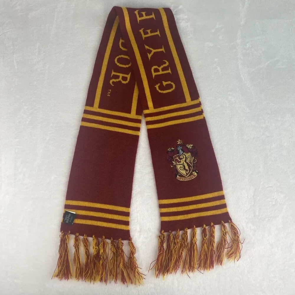 Harry Potter Gryffindor Scarf Red Yellow Logo Striped - Picture 4 of 7